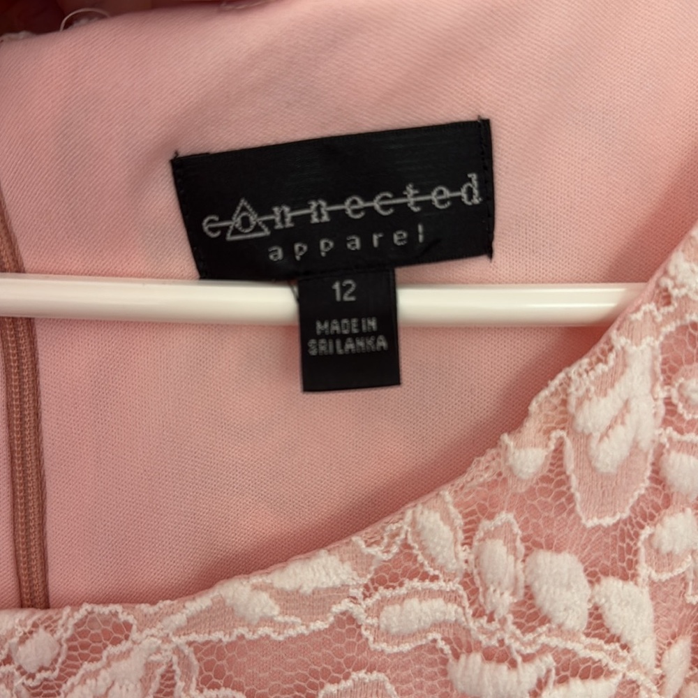 NWT Connected Apparel Pink Asymmetrical Ruffled Sheath Dress - Picture 4 of 7